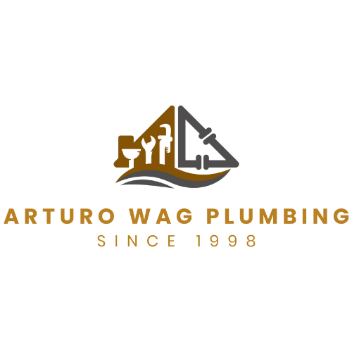 Arturo Wag Plumbing logo with tools in a boat-like shape